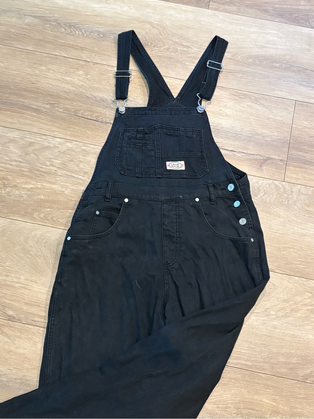 Black Women’s Wide Leg Denim Overalls